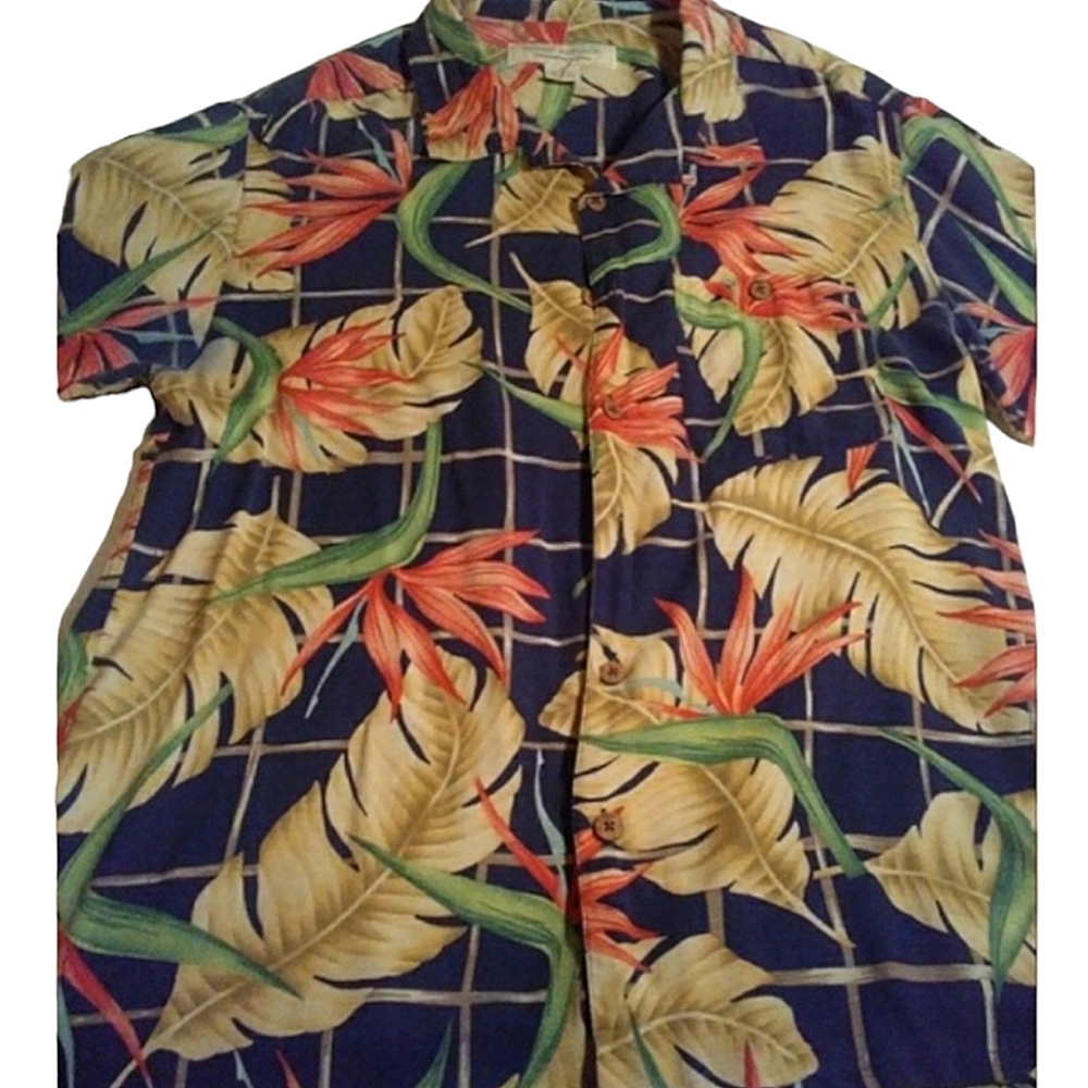 Fly Away Travel/Camp/Cruise Shirt~Tropical~M~ISLAND REPUBLIC